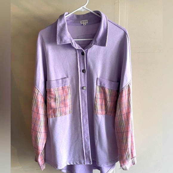 POL Tops - Pol Button Terry Button Down Top